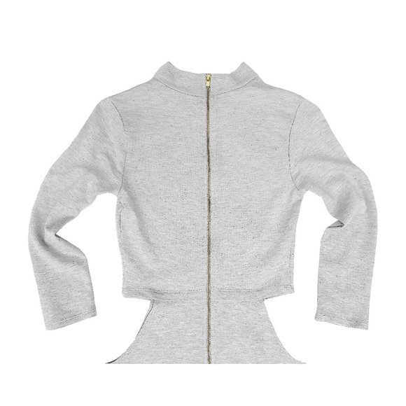 NWOT Light Gray Heather Casual Sexy Open Hip ¾ Sleeve Charlotte Russe Dress XS/S - Picture 9 of 10